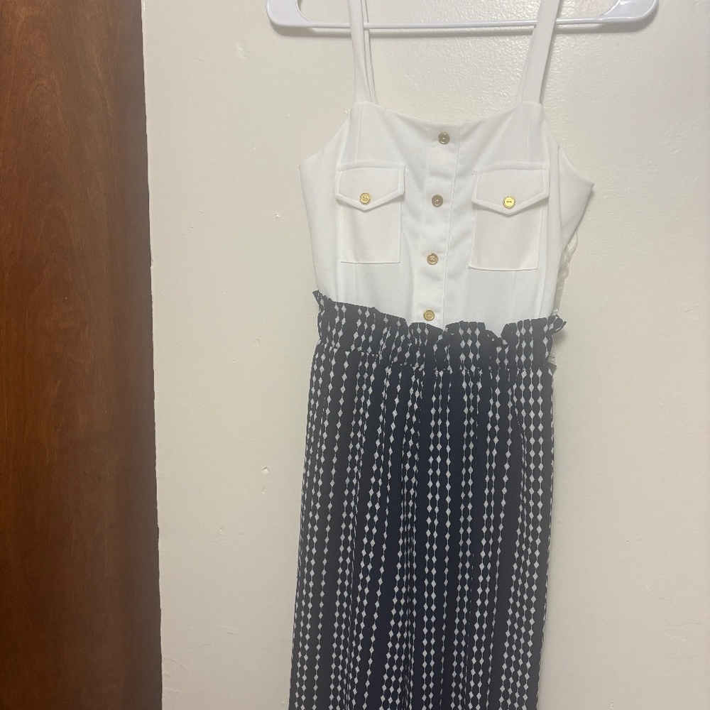 Blue gold white jumpsuit